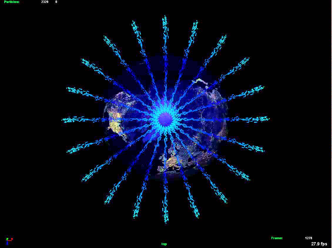 эфир - свободная энергия 3D phisical simulation - top view / ENERGY